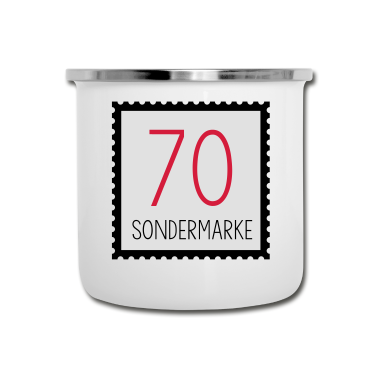 70 Geburtstag Geschenk Emaille Tasse - Sondermarke 70. Geburtstag Geschenk