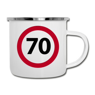70 Geburtstag Geschenk Emaille Tasse - 70. Geburtstag