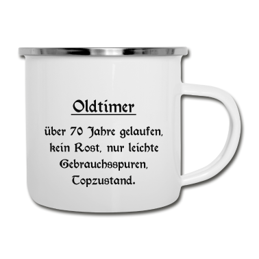 70 Geburtstag Geschenk Emaille Tasse - Oldtimer - 70. Geburtstag