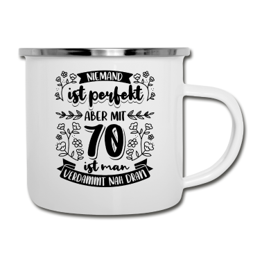 70 Geburtstag Geschenk Emaille Tasse - 70 Geburtstag Frau Lustig