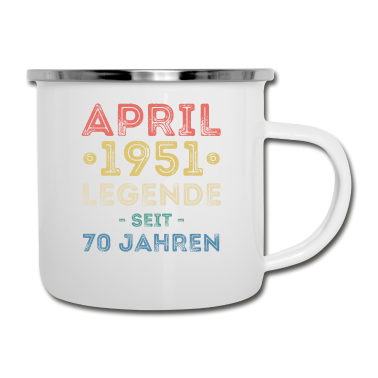 70 Geburtstag Geschenk Emaille Tasse - 70. Geburtstag 70 Jahre 1951 Geschenk