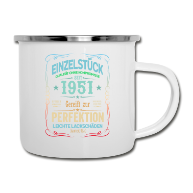 70 Geburtstag Geschenk Emaille Tasse - 70. Geburtstag 70 Jahre 1951 Geschenk Mann Frau