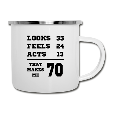 70 Geburtstag Geschenk Emaille Tasse - 70 JAHRE ALT 70 Geburtstag Opa Lustig