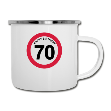 70 Geburtstag Geschenk Emaille Tasse - 70