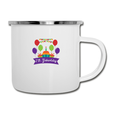 70 Geburtstag Geschenk Emaille Tasse - 70. Geburtstag
