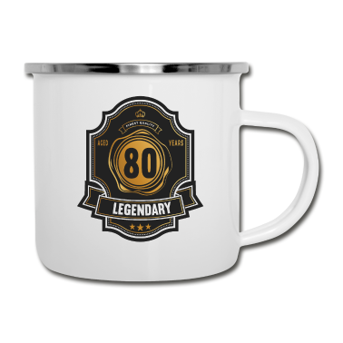 70 Geburtstag Geschenk Emaille Tasse - 70. Geburtstag 70 Jahre Whiskey Whisky Label