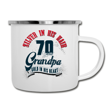 70 Geburtstag Geschenk Emaille Tasse - Opa, 70. Geburtstag, 70 Jahre, Geschenk