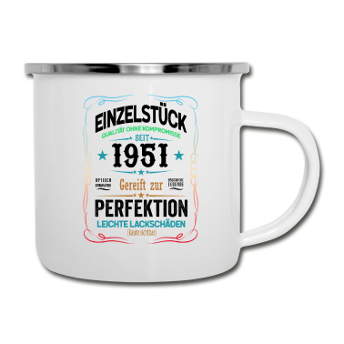70 Geburtstag Geschenk Emaille Tasse - 70. Geburtstag 70 Jahre 1951 Geschenk Mann Frau