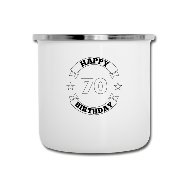 70 Geburtstag Geschenk Emaille Tasse - 70. Geburtstag Happy Birthday