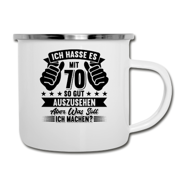 70 Geburtstag Geschenk Emaille Tasse - 70. Geburtstag Geschenk lustig
