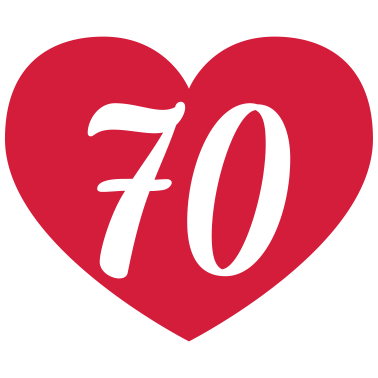 Motiv 70. Geburtstag Herz