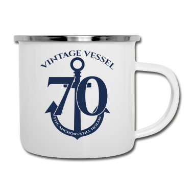 70 Geburtstag Geschenk Emaille Tasse - 70. Geburtstag: Vintage Vessel - 70 - The Anchors