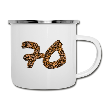 70 Geburtstag Geschenk Emaille Tasse - 70. Geburtstag - Kaffeebohnen