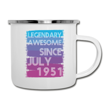 70 Geburtstag Geschenk Emaille Tasse - 70. Geburtstag 70 Jahre Legend since Juli 1951