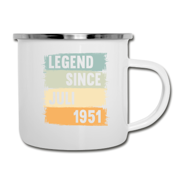 70 Geburtstag Geschenk Emaille Tasse - 70. Geburtstag 70 Jahre Legend since Juli 1951