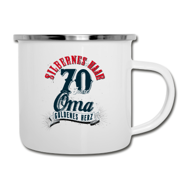 70 Geburtstag Geschenk Emaille Tasse - Oma, 70. Geburtstag, 70 Jahre, Geschenk
