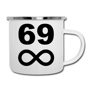 70 Geburtstag Geschenk Emaille Tasse - 70. Geburtstag 69 unendlich