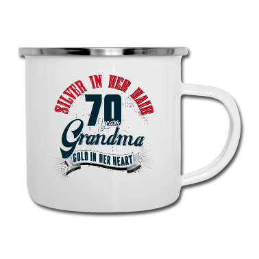 70 Geburtstag Geschenk Emaille Tasse - Oma, 70. Geburtstag, 70 Jahre, Geschenk