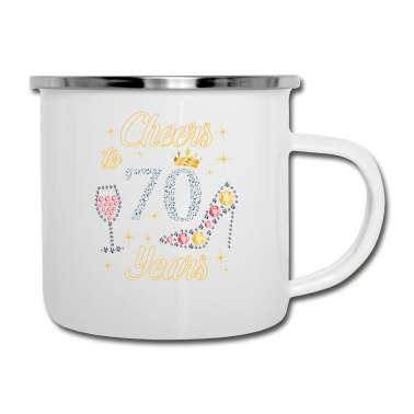 70 Geburtstag Geschenk Emaille Tasse - Prost auf 70 Jahre 1950 70. Geburtstag Diamanten und