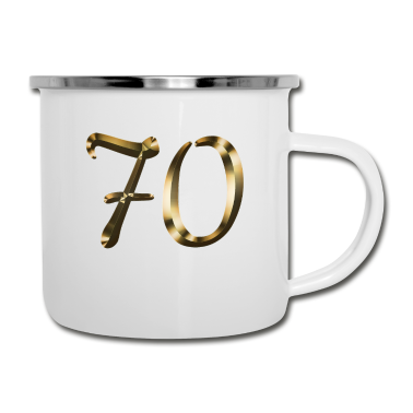 70 Geburtstag Geschenk Emaille Tasse - 70 Jahre Gold 70. Geburtstag Jubilar Jubiläum