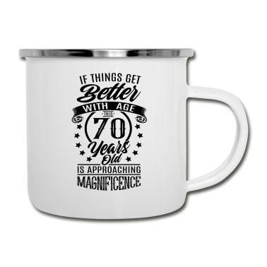 70 Geburtstag Geschenk Emaille Tasse - 70. Geburtstag Geschenkideen für Frauen