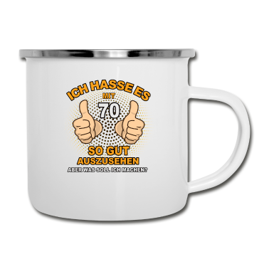 70 Geburtstag Geschenk Emaille Tasse - 70. Geburtstag Mann Frau Jahrgang 1951 70 Jahre
