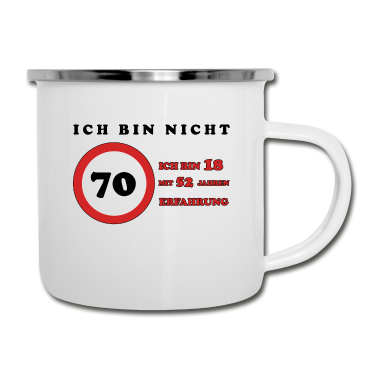 70 Geburtstag Geschenk Emaille Tasse - 70