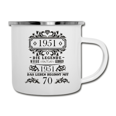 70 Geburtstag Geschenk Emaille Tasse - Geburtstag Die Legende wird 70 Frauen Vintage