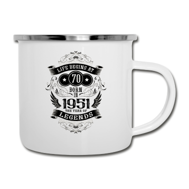 70 Geburtstag Geschenk Emaille Tasse - Geboren in 1951 70 Geburtstag