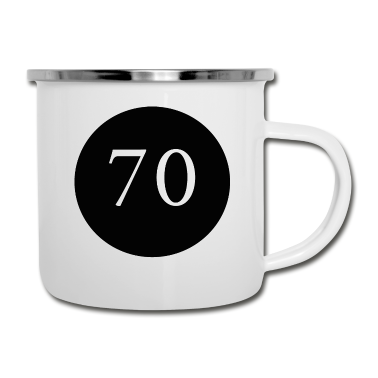70 Geburtstag Geschenk Emaille Tasse - 70, 70.Geburtstag, 70 Jahre, Jubiläum, Vorlage