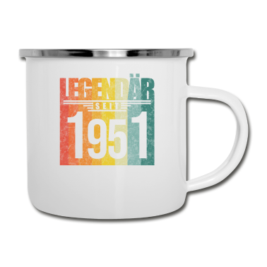 70 Geburtstag Geschenk Emaille Tasse - 70. Geburtstag - Legendär seit 1951 - 70 Jahre alt