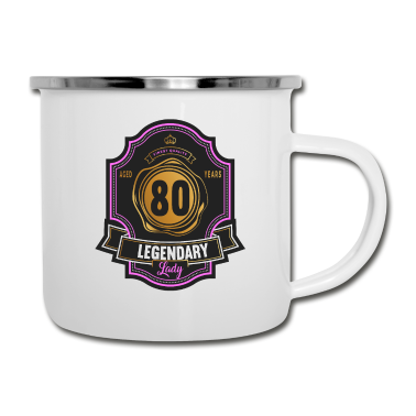 70 Geburtstag Geschenk Emaille Tasse - 70. Geburtstag 70 Jahre Lady Whiskey Whisky Label