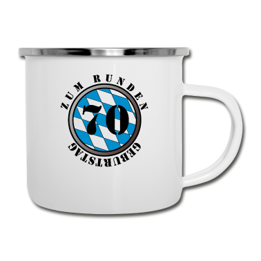 70 Geburtstag Geschenk Emaille Tasse - 70. Geburtstag