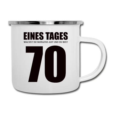 70 Geburtstag Geschenk Emaille Tasse - 70 Geburtstag Geschenk Feier Geschenkidee