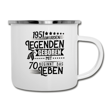 70 Geburtstag Geschenk Emaille Tasse - 70 Geburtstag Legenden wurden geboren