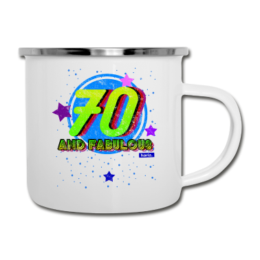 70 Geburtstag Geschenk Emaille Tasse - 70 And Fabulous 70 Geburtstag HARIZ Geschenk Runde