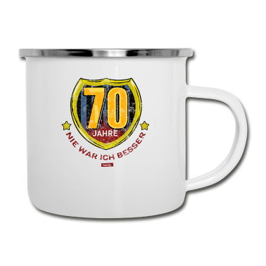 70 Geburtstag Geschenk Emaille Tasse - 70 Jahre Nie War Ich Besser 70 Geburtstag HARIZ Ge