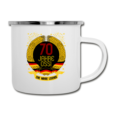 70 Geburtstag Geschenk Emaille Tasse - 70 Geburtstag DDR stolzer Ostdeutscher Geschenk