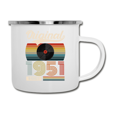 70 Geburtstag Geschenk Emaille Tasse - 1951 Vintage 70. Geburtstag Retro Geschenk