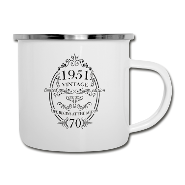 70 Geburtstag Geschenk Emaille Tasse - Das Leben beginnt mit 70. Geburtstag Frauen