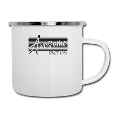 70 Geburtstag Geschenk Emaille Tasse - 70 Geburtstag Awesome Since 1951