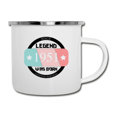 70 Geburtstag Geschenk Emaille Tasse - Jahrgang 70. Geburtstag 1951 geboren