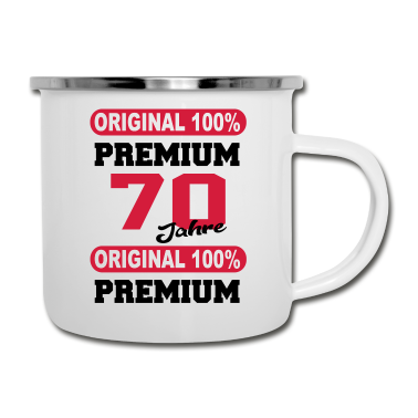 70 Geburtstag Geschenk Emaille Tasse - Geburtstag Premium 70