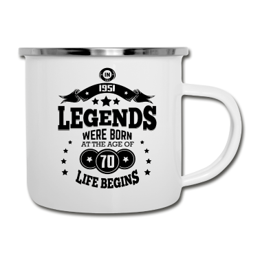 70 Geburtstag Geschenk Emaille Tasse - 70. Geburtstag Legenden wurden 1951 geboren