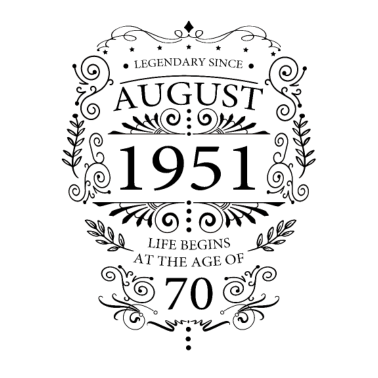 Motiv 70. Geburtstag August 1951 Geschenke Vintage