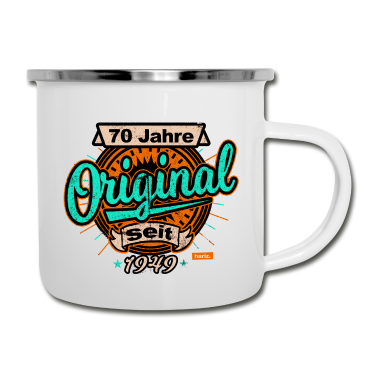 70 Geburtstag Geschenk Emaille Tasse - 70 Jahre Original Seit 1949 70 Geburtstag HARIZ Ge
