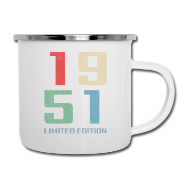 70 Geburtstag Geschenk Emaille Tasse - 70. Geburtstag 70Jahre 1951 Jahrgang