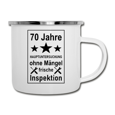 70 Geburtstag Geschenk Emaille Tasse - Geburtstag 70 Jahre Opa Großmutter
