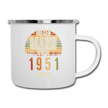 70 Geburtstag Geschenk Emaille Tasse - 70. Geburtstag 70Jahre 1951 Jahrgang