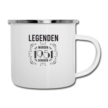 70 Geburtstag Geschenk Emaille Tasse - Vintage Outfit Legenden 70. Geburtstag 1951